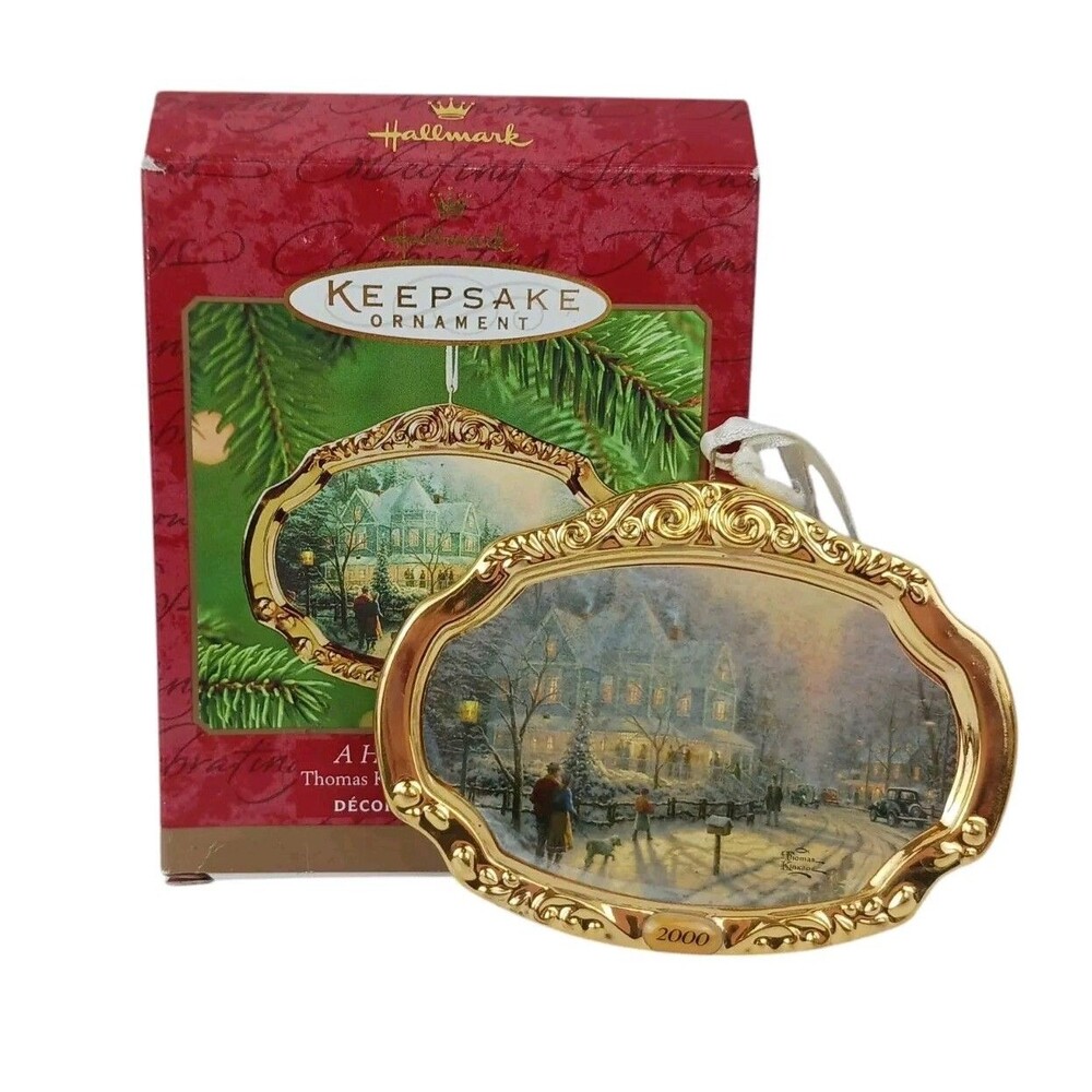 Hallmark Keepsake 2000 'A Holiday Gathering' Thomas Kinkade Christmas Ornament